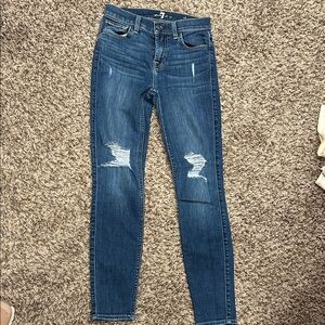 7 For All Mankind Dark Blue Skinny Jeans